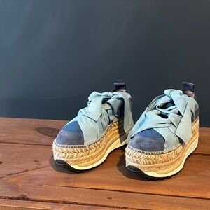 Stylish Women’s Espadrille Sneakers - Blue